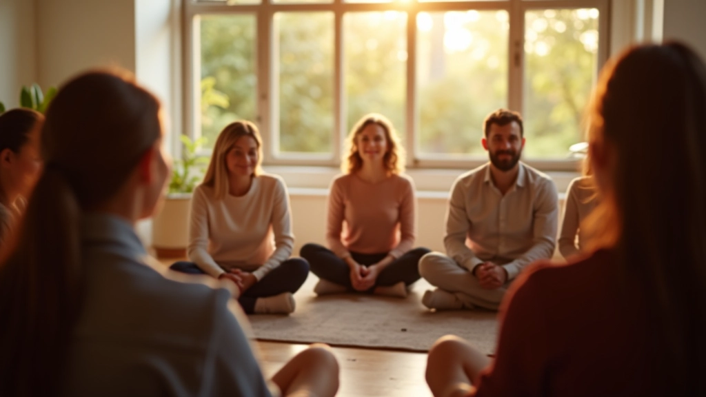 Workshop participants sitting in a circle during a gratitude session