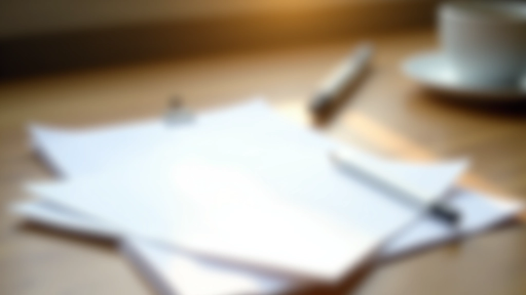 Close-up of handwritten note on white paper with pen, natural morning light on wooden desk
